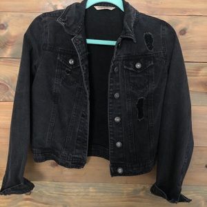 Highway Jeans Black Distressed Jean Jacket